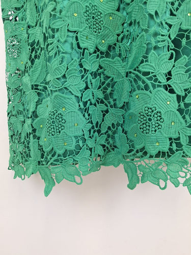 Second-Hand - Moss & Spy Diamante Vine Leaf Midi Dress Size 16 - SwapUp