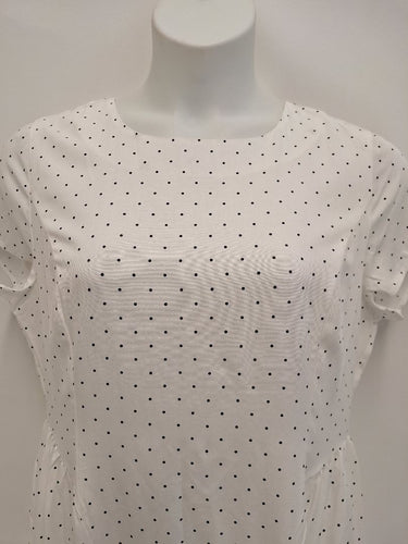 Second-Hand - Surii Crisp White Mini Polka Dot Maxi Dress Size 14 - SwapUp