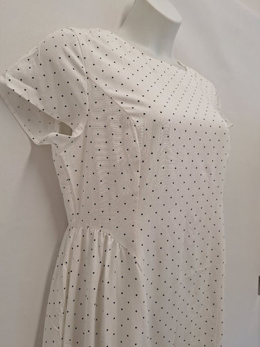 Second-Hand - Surii Crisp White Mini Polka Dot Maxi Dress Size 14 - SwapUp