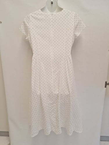 Second-Hand - Surii Crisp White Mini Polka Dot Maxi Dress Size 14 - SwapUp