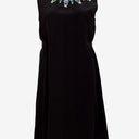 Second-Hand - Megan Park Silk Embroidered Neck Midi Dress Size 14 - SwapUp