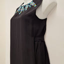 Second-Hand - Megan Park Silk Embroidered Neck Midi Dress Size 14 - SwapUp