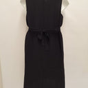 Second-Hand - Megan Park Silk Embroidered Neck Midi Dress Size 14 - SwapUp