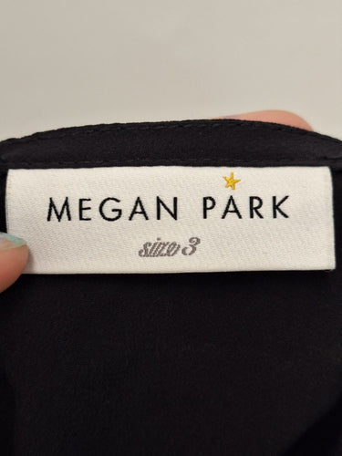 Second-Hand - Megan Park Silk Embroidered Neck Midi Dress Size 14 - SwapUp