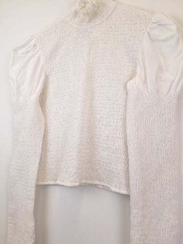 Second-Hand - Scanlan Theodore Elevated High Neck Shirred Blouse Size 8 - SwapUp