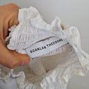Second-Hand - Scanlan Theodore Elevated High Neck Shirred Blouse Size 8 - SwapUp