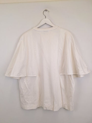 Second-Hand - COS Pure White Curved Shoulder T-shirt Size L - SwapUp