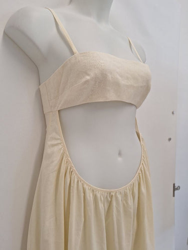 Second-Hand - Venroy Breezy Summer Cut Out Linen Maxi Dress Size L - SwapUp