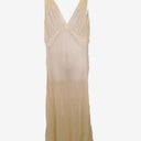 Second-Hand - LESET Cream Roma Deep V Slip Maxi Dress Size XL - SwapUp