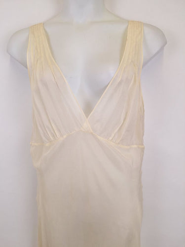 Second-Hand - LESET Cream Roma Deep V Slip Maxi Dress Size XL - SwapUp