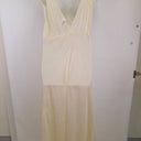 Second-Hand - LESET Cream Roma Deep V Slip Maxi Dress Size XL - SwapUp