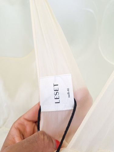 Second-Hand - LESET Cream Roma Deep V Slip Maxi Dress Size XL - SwapUp