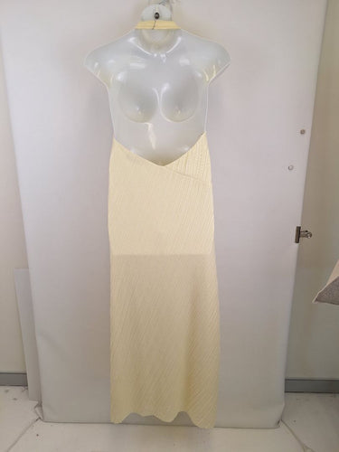 Second-Hand - Camilla and Marc Alto Dropped Waist Cream Halter Maxi Dress Size 14 - SwapUp