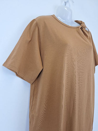 Second-Hand - Camilla and Marc Caramel Long Knot Midi Dress Size 6 - SwapUp