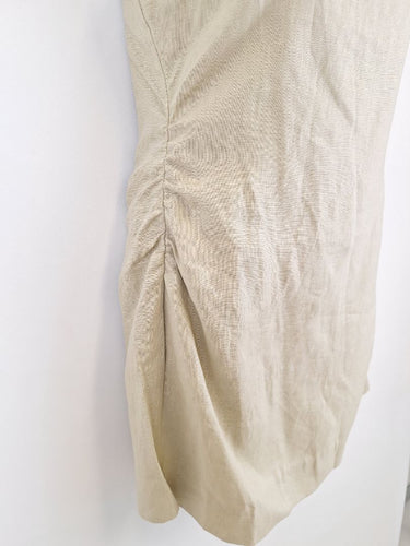 Second-Hand - Sir Chic Tamara Ruched Linen Mini Dress Size L - SwapUp