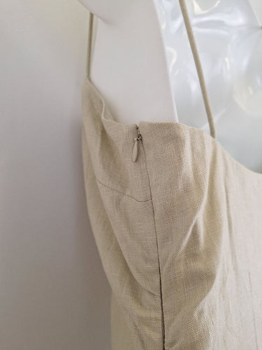 Second-Hand - Sir Chic Tamara Ruched Linen Mini Dress Size L - SwapUp