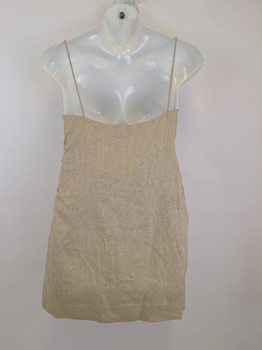 Second-Hand - Sir Chic Tamara Ruched Linen Mini Dress Size L - SwapUp