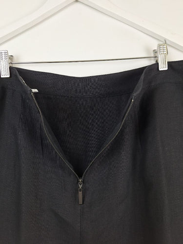 Second-Hand - Veronika Maine Asymmetrical Ruffle Hem Linen Skirt Size 14 - SwapUp