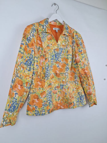 Second-Hand - Coldwater Creek Springtime Watercolor Floral Jacket Size 14 - SwapUp