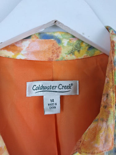 Second-Hand - Coldwater Creek Springtime Watercolor Floral Jacket Size 14 - SwapUp