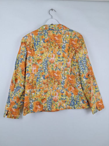 Second-Hand - Coldwater Creek Springtime Watercolor Floral Jacket Size 14 - SwapUp