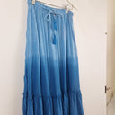 Second-Hand - Tree of Life Flowy Blue Gradient Tiered Skirt Size S/M - SwapUp