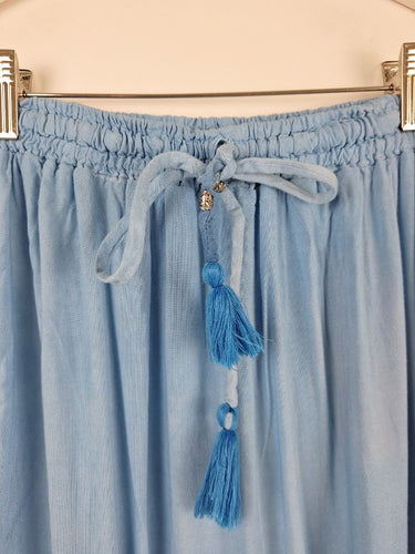 Second-Hand - Tree of Life Flowy Blue Gradient Tiered Skirt Size S/M - SwapUp