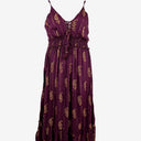 Second-Hand - Tree of Life Purple Amelia Shimmering Maxi Dress Size L - SwapUp