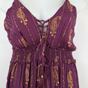 Second-Hand - Tree of Life Purple Amelia Shimmering Maxi Dress Size L - SwapUp