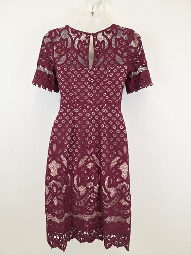 Second-Hand - Review Plum Tailored Lace Midi Dress Size 6 - SwapUp