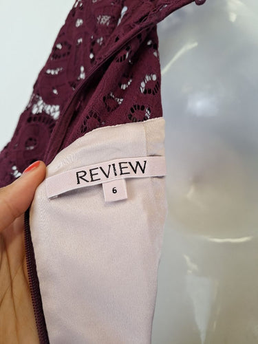 Second-Hand - Review Plum Tailored Lace Midi Dress Size 6 - SwapUp