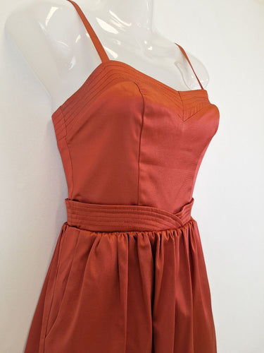 Second-Hand - Pilgrim Shimmering Copper Cocktail Mini Dress Size 6 - SwapUp