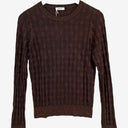 Second-Hand - Marcs Chocolate Shimmer Diamond Knit Top Size XS - SwapUp