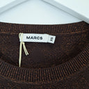 Second-Hand - Marcs Chocolate Shimmer Diamond Knit Top Size XS - SwapUp