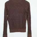 Second-Hand - Marcs Chocolate Shimmer Diamond Knit Top Size XS - SwapUp