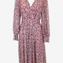 Second-Hand - Pink Lace Long Sleeve Midi Dress Size 10 - SwapUp