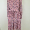 Second-Hand - Pink Lace Long Sleeve Midi Dress Size 10 - SwapUp