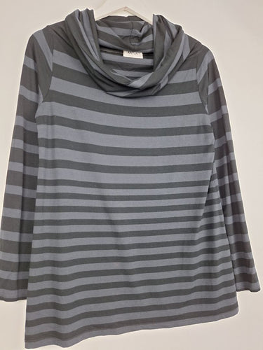 Second-Hand - Mela Purdie Edgy Striped Cowl Neck Top Size 12 - SwapUp