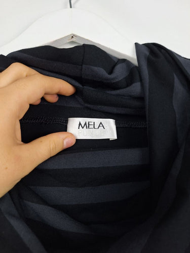 Second-Hand - Mela Purdie Edgy Striped Cowl Neck Top Size 12 - SwapUp