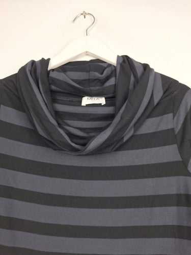 Second-Hand - Mela Purdie Edgy Striped Cowl Neck Top Size 12 - SwapUp
