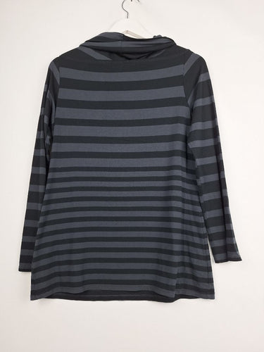 Second-Hand - Mela Purdie Edgy Striped Cowl Neck Top Size 12 - SwapUp