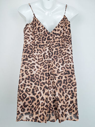 Second-Hand - Witchery Leopard Floaty Mini Dress Size 12 - SwapUp