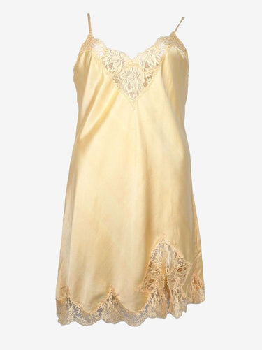 Natalie Begg Lemon Silk Slip Mini Dress Size L