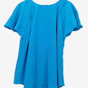 Second-Hand - Witchery Silk Frill Back Azure Blouse Size 12 - SwapUp