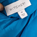 Second-Hand - Witchery Silk Frill Back Azure Blouse Size 12 - SwapUp
