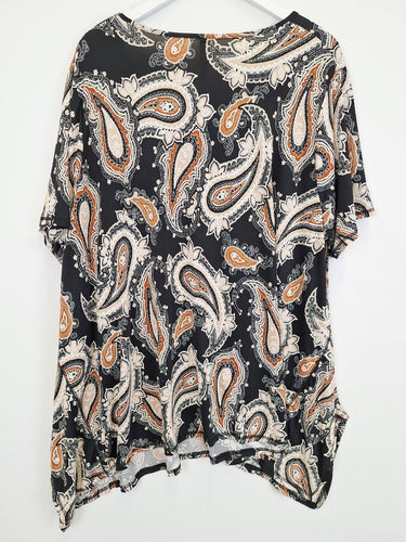 Second-Hand - Taking Shape Bohemian Brown Paisley Top Size XL - SwapUp