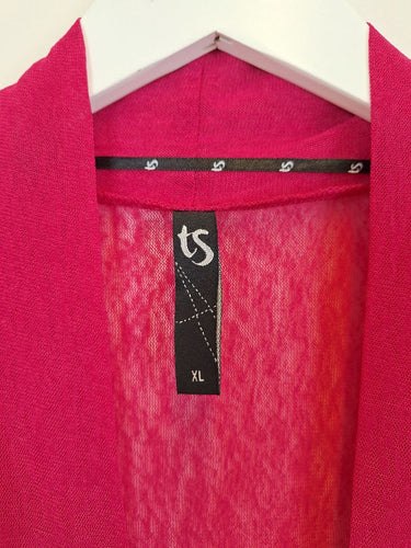 Second-Hand - Taking Shape Vibrant Pink Tie Front Cardigan Size XL - SwapUp