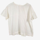 Second-Hand - Sportscraft Crisp White Linen Button Back Top Size 10 - SwapUp