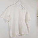 Second-Hand - Sportscraft Crisp White Linen Button Back Top Size 10 - SwapUp