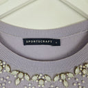 Second-Hand - Sportscraft Lavender Beaded Jewel Neck Top Size M - SwapUp
